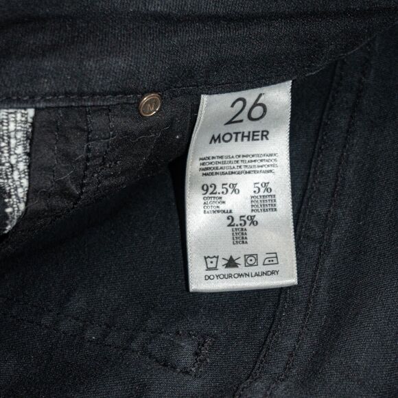 MOTHER denim Looker inside Zip Jeans Black Sheep Princess embroidered sz 26 - Picture 8 of 14